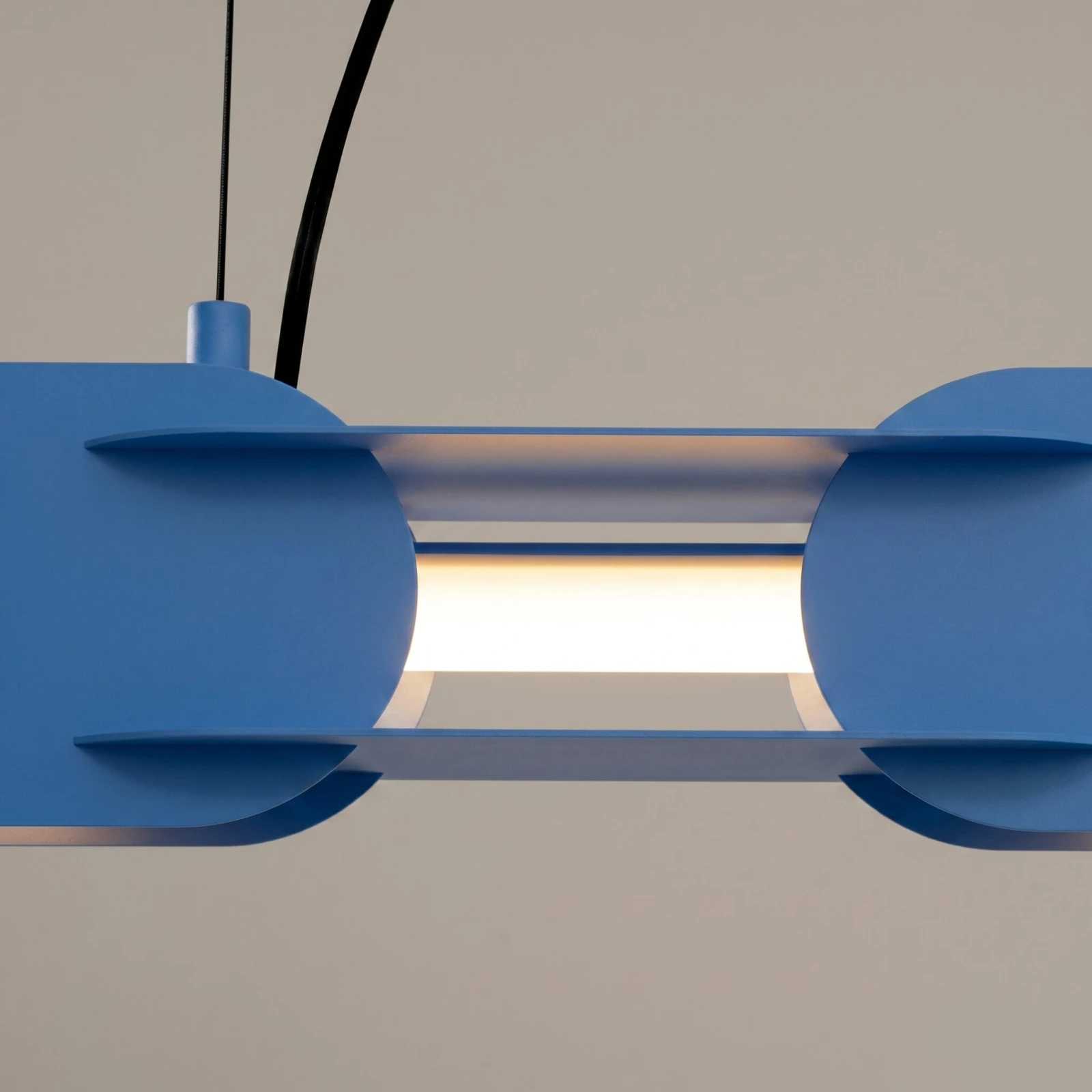 Pendant lamp 91 cm – linear, light blue, DALI dimmable