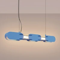 Pendant lamp 91 cm – linear, light blue, DALI dimmable - Image 1