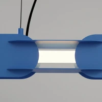 Pakabinamas šviestuvas 91 cm – linijinis, šviesiai mėlynas, DALI - Nuotrauka 4