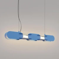 Pakabinamas šviestuvas 91 cm – linijinis, šviesiai mėlynas, DALI - Nuotrauka 1