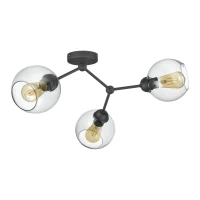FAIRY ceiling light 3 x 15 W – black frame, glass shades - Image 2