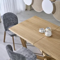 Pendant 15 W fixture – 5 linen and jute shades, wood beam - Image 4