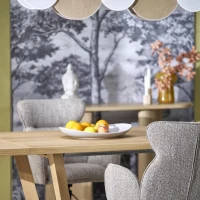 Pendant 15 W fixture – 5 linen and jute shades, wood beam - Image 7