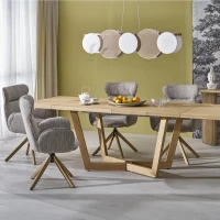 Pendant 15 W fixture – 5 linen and jute shades, wood beam - Image 10