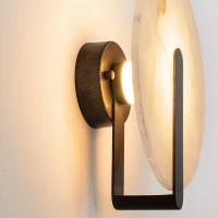 LED sieninis šviestuvas Ø25 cm – apvalus, alebastras - Nuotrauka 2