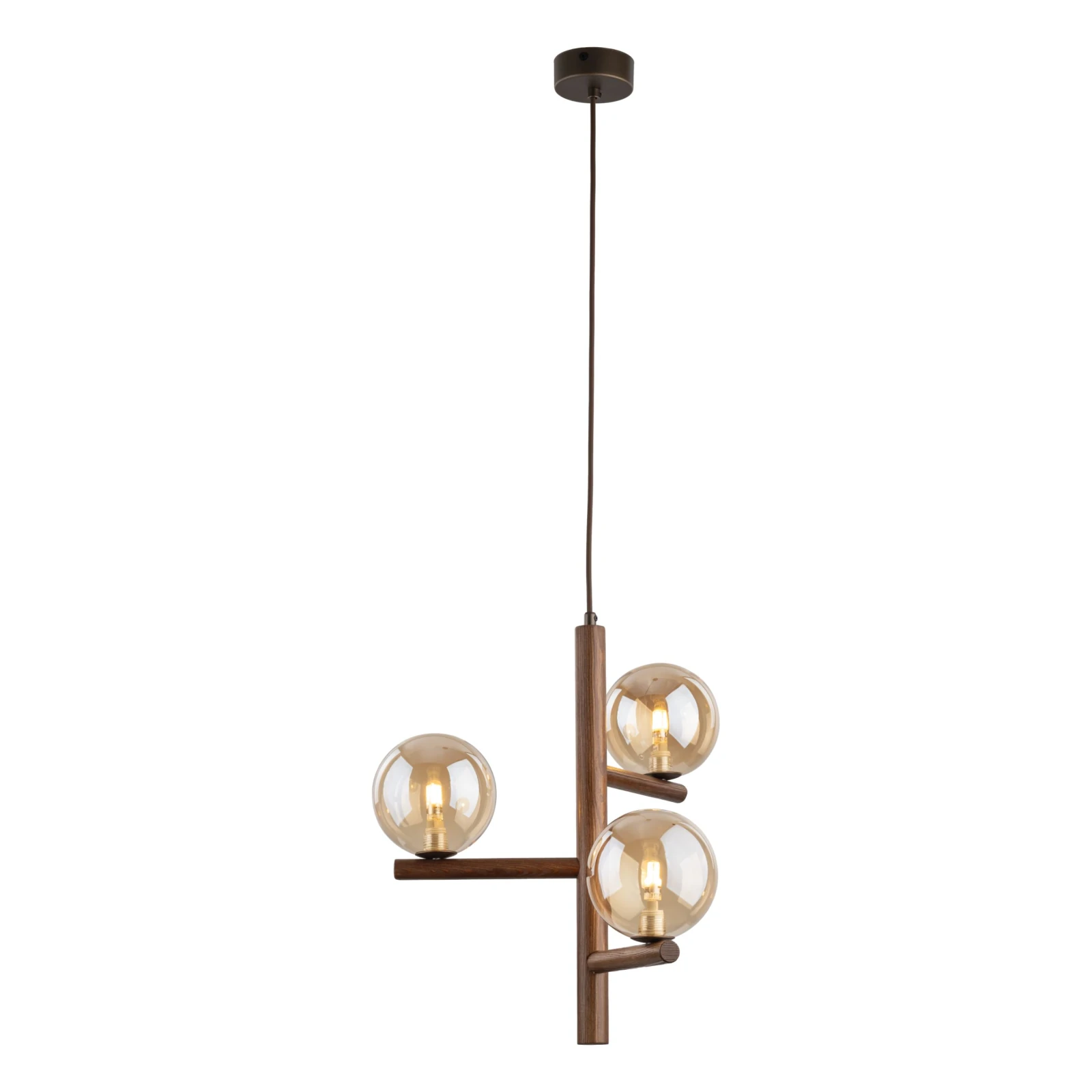 ESTERA WOOD pakabinamas šviestuvas 3xG9, rudas