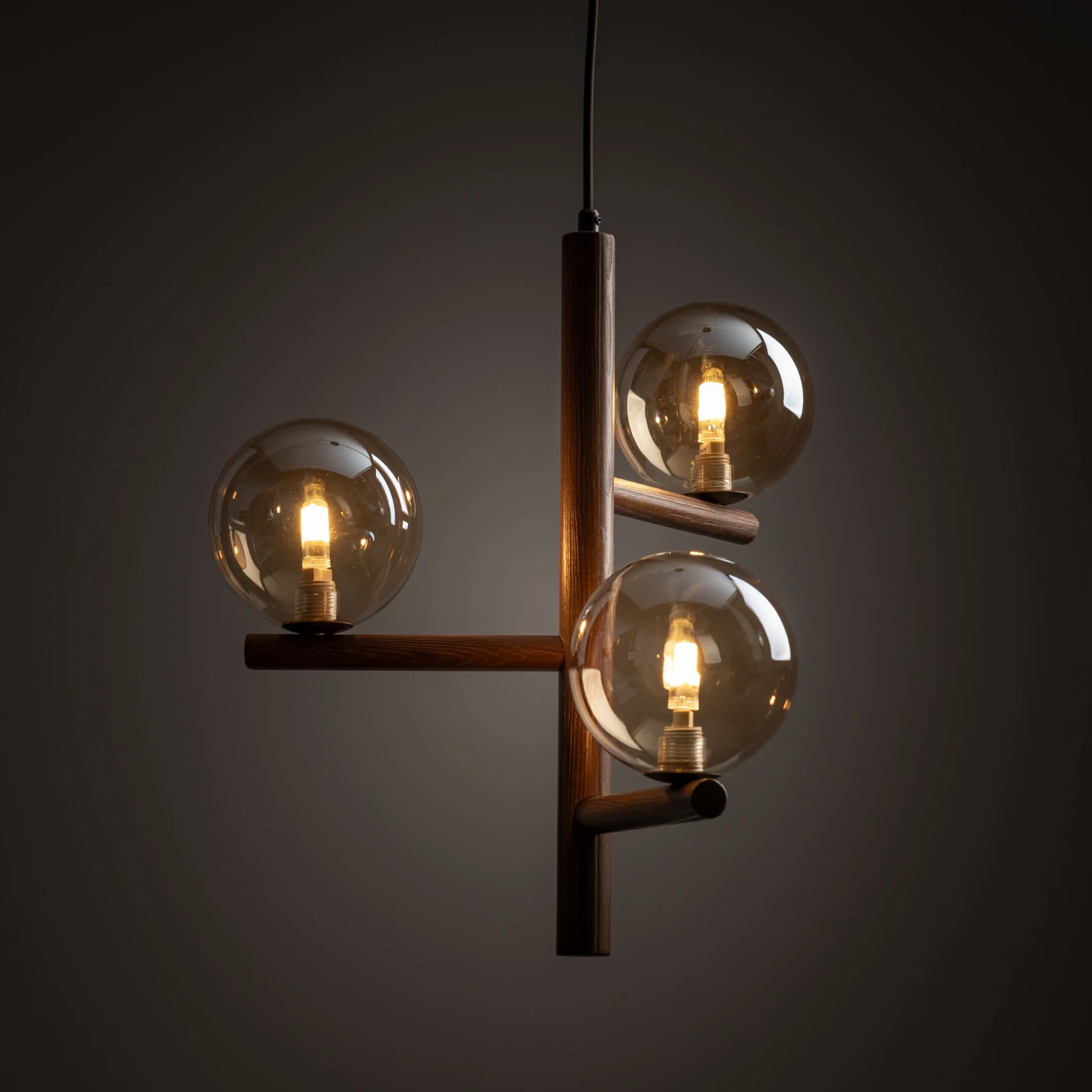 ESTERA WOOD pakabinamas šviestuvas 3xG9, rudas