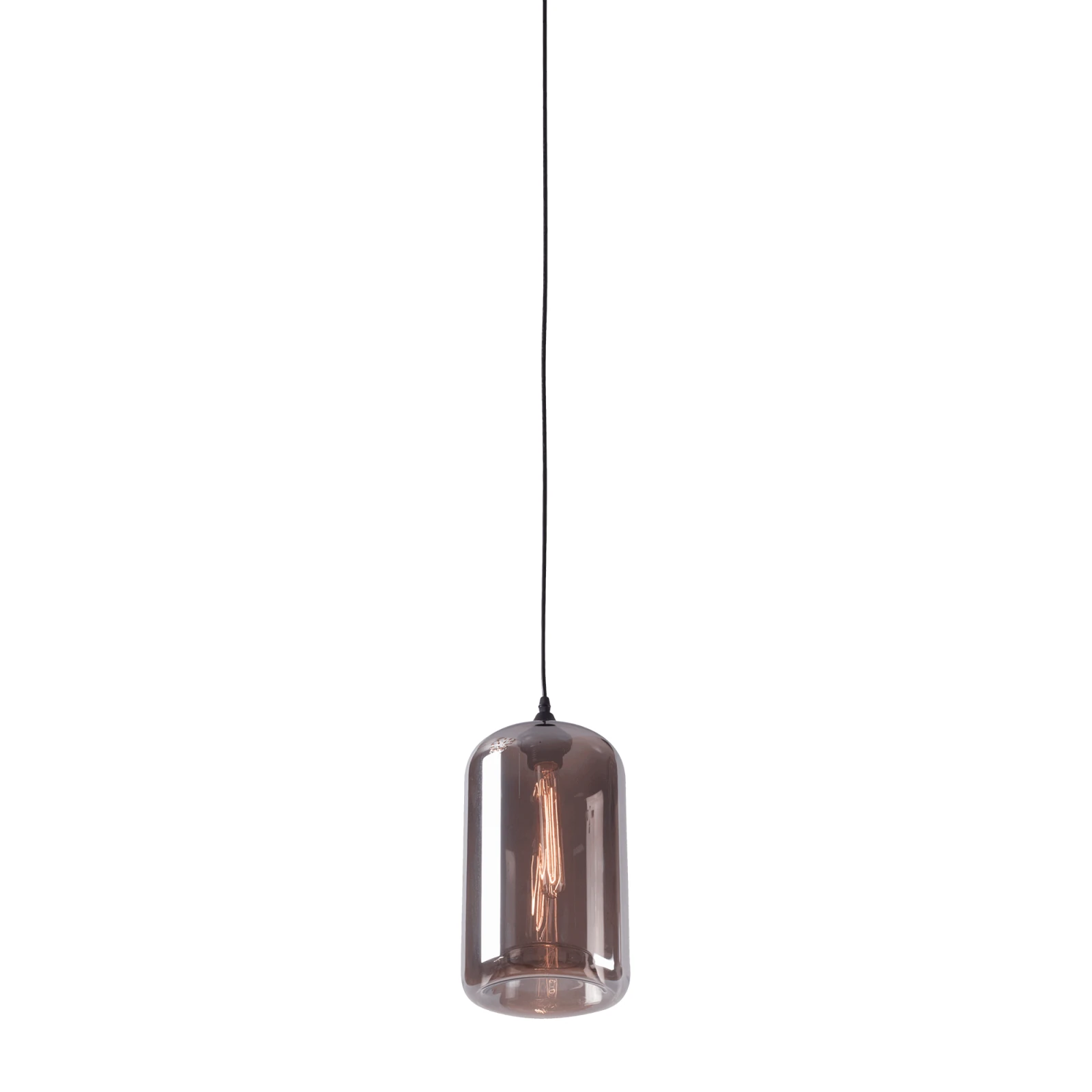 Grey Glass Cylinder Pendant Lamp E27