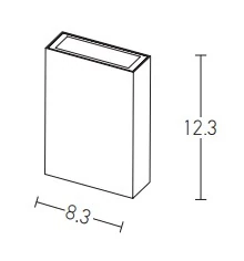 Rectangular White LED Wall Light 4W, Up/Down