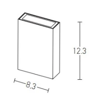Rectangular White LED Wall Light 4W, Up/Down - Image 3