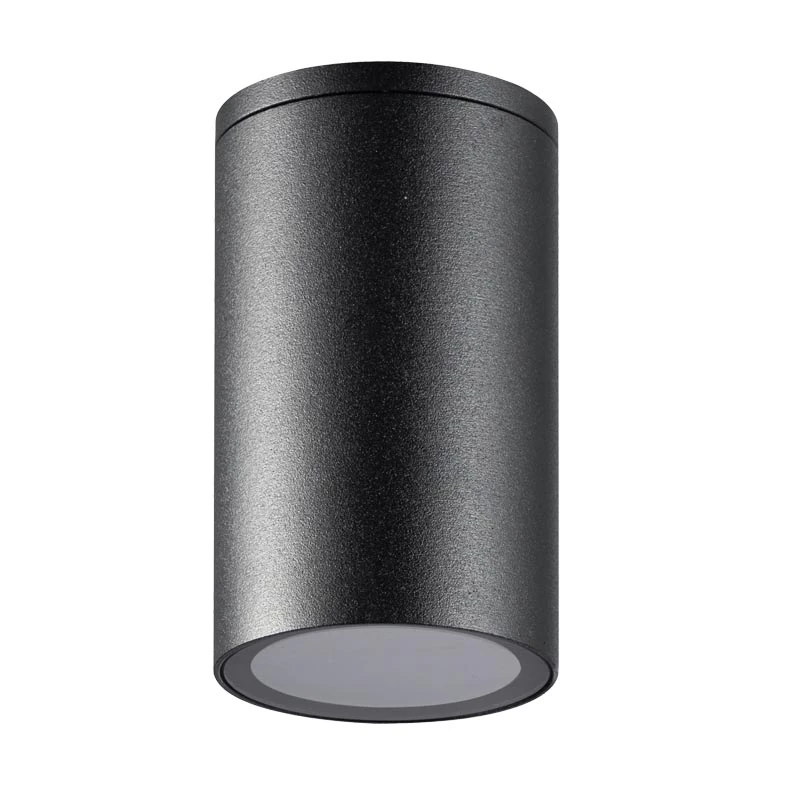 Black 7W GU10 Cylinder Surface Mount Spotlight, IP54