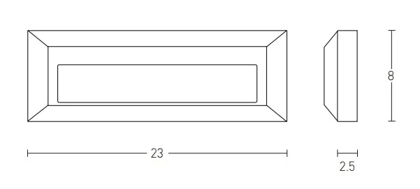 Rectangular Grey LED Outdoor Surface Wall Light 3W