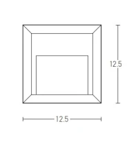 Minimalistinis Kvadratinis LED Sieninis Šviestuvas 2W, Pilkas - Nuotrauka 2