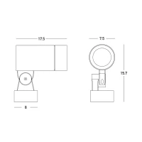 Adjustable Cylindrical LED Outdoor Spotlight 15W, Grey - Image 3