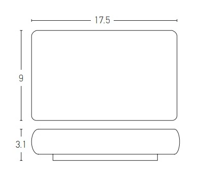 Graphite Rectangular LED Wall Light 12W, IP65