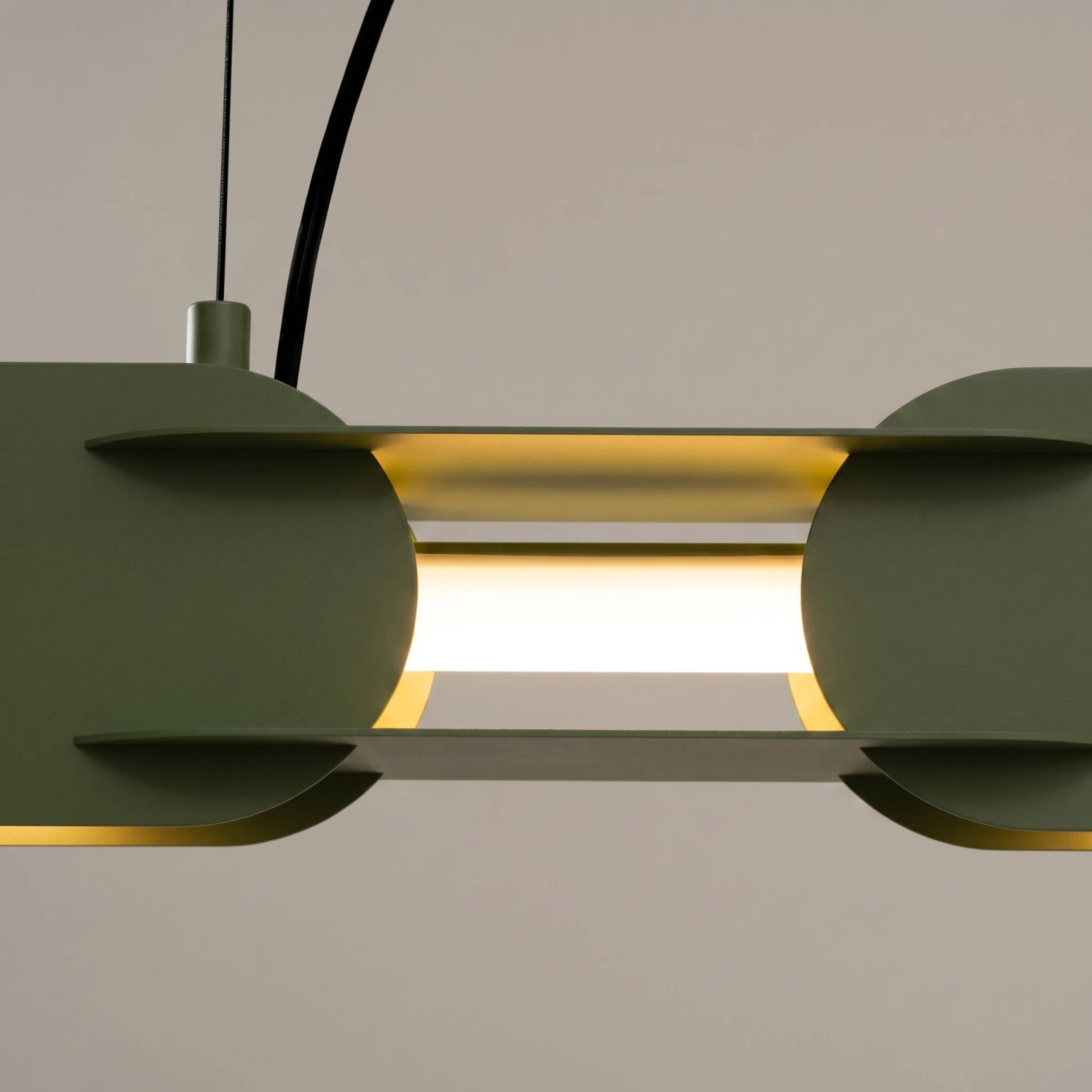 Pakabinamas šviestuvas 91 cm – linijinis, alyvuogių žalias, LED