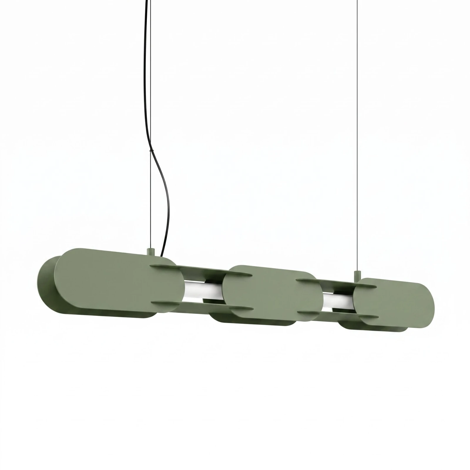 Pakabinamas šviestuvas 91 cm – linijinis, alyvuogių žalias, LED