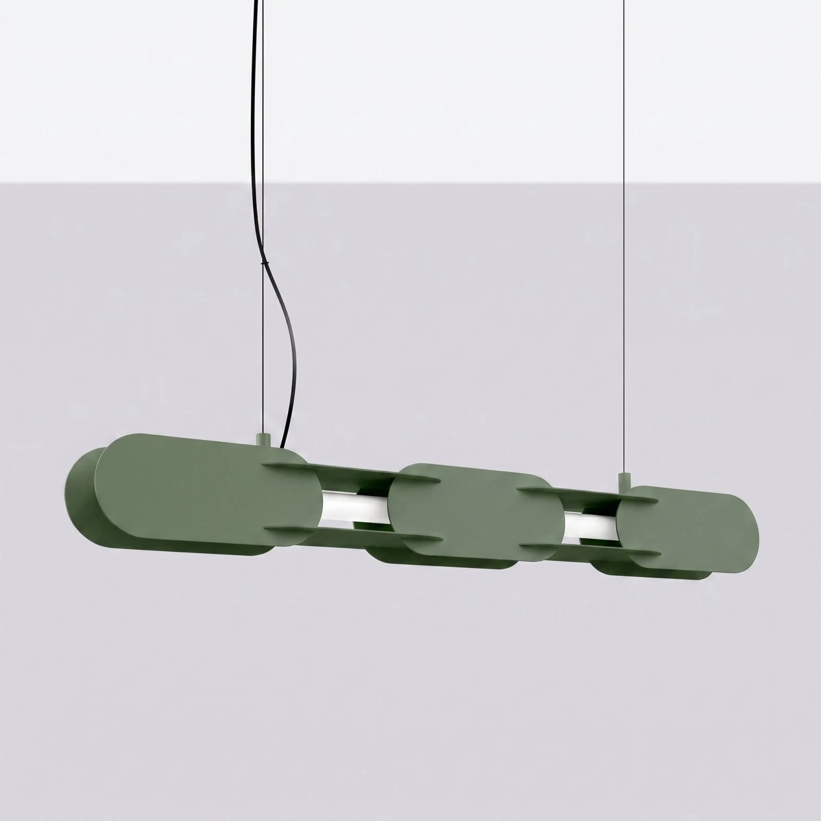 Pakabinamas šviestuvas 91 cm – linijinis, alyvuogių žalias, LED