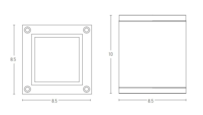 Square Outdoor Surface Ceiling Light GU10, Matt White