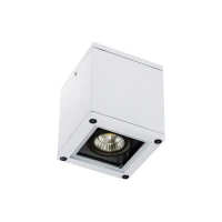Square Outdoor Surface Ceiling Light GU10, Matt White - Image 1