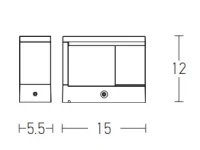 LED Outdoor Wall Light 10W 3000K IP54 Graphite - Image 2