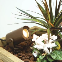 LED Outdoor Garden Spotlight 20W GU10 IP65 Brown - Image 1