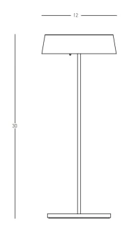 LED Nešiojamas Lauko Stalo Šviestuvas 2W 3000K Smėlio Baltumo, Liečiamas Reguliavimas, H29.5cm - Nuotrauka 2