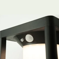 LED Saulės energijos Lauko Sieninis Šviestuvas su Jutikliu, Grafito - Nuotrauka 3