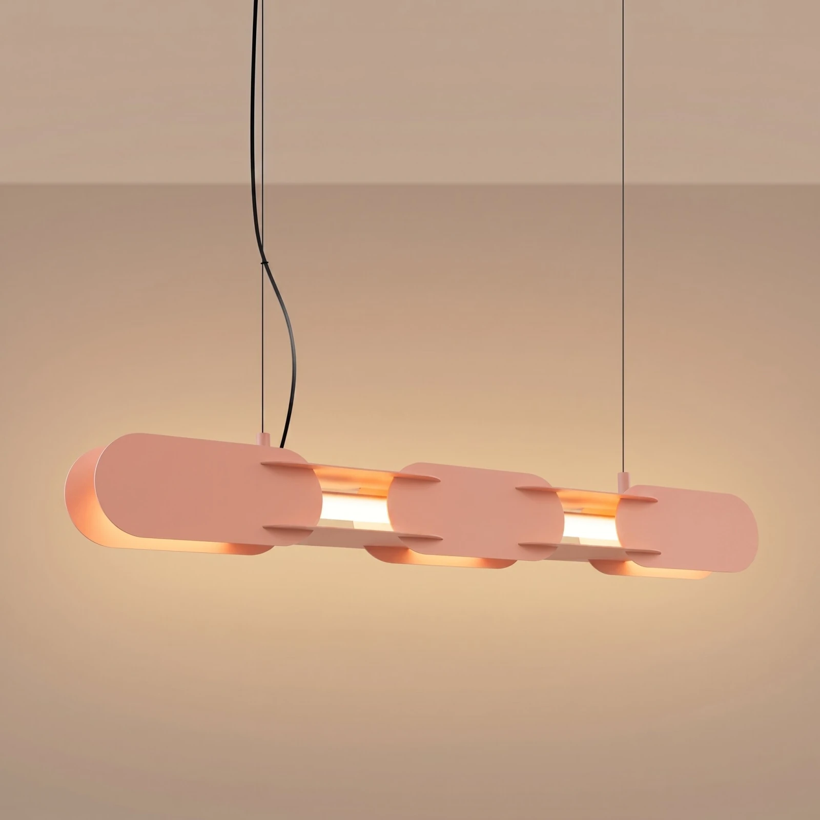 Pendant lamp 91 cm – linear, peach, DALI dimmable
