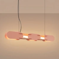 Pendant lamp 91 cm – linear, peach, DALI dimmable - Image 1