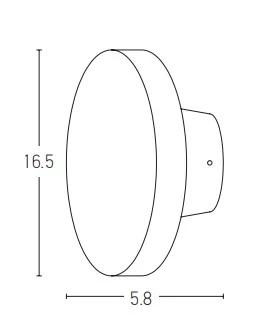 Round LED Outdoor Wall Light, Matt Black, IP65