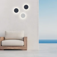 Round LED Outdoor Wall Light, Matt Black, IP65 - Image 1