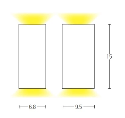 Lauko sieninis šviestuvas GU10 IP54 Matinis Juodas, Paviršinis, 7W, 6.8x9.5x15 cm