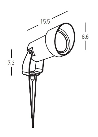 Outdoor Garden Spike Light GU10, Black