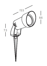 Outdoor Garden Spike Light GU10, Black - Image 3