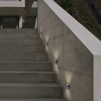 LED lauko įleidžiamas laiptų šviestuvas aukštyn-žemyn 3W 3000K matinės juodos spalvos - Nuotrauka 1