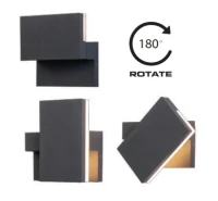 Pasukamas LED Lauko Sieninis Šviestuvas 10W IP65 Grafito - Nuotrauka 2