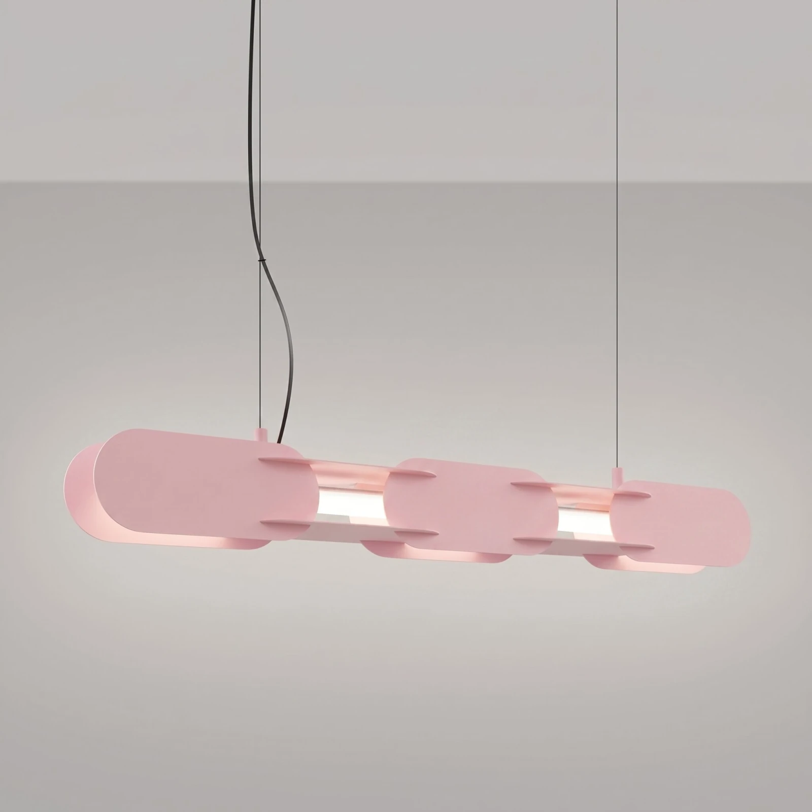 Pendant lamp 91 cm – linear, pink, Push Dimm/DALI
