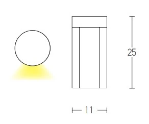 Grafito LED Lauko Stulpinis Šviestuvas 12W 3000K IP54