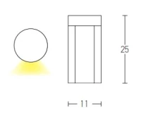 Grafito LED Lauko Stulpinis Šviestuvas 12W 3000K IP54 - Nuotrauka 2