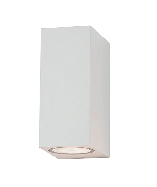 Matt White Outdoor Up/Down Wall Light IP54