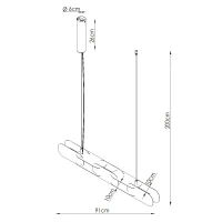 Pakabinamas LED šviestuvas 91 cm – linijinis, raudonas, DALI dimeriuojamas - Nuotrauka 6