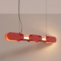 Pakabinamas LED šviestuvas 91 cm – linijinis, raudonas, DALI dimeriuojamas - Nuotrauka 1