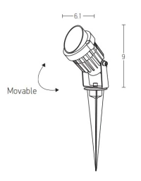 LED sodo šviestuvas su smeigtuku 5W 3000K IP65 - Nuotrauka 3