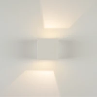 Lauko sieninis LED šviestuvas Up/Down 6W 3000K smėlio baltos spalvos, 9x9cm - Nuotrauka 4