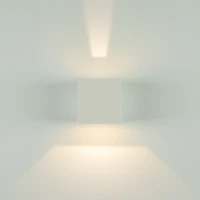 Lauko sieninis LED šviestuvas Up/Down 6W 3000K smėlio baltos spalvos, 9x9cm - Nuotrauka 5