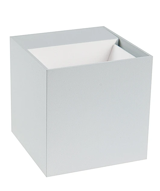 Lauko sieninis LED šviestuvas Up/Down 6W 3000K smėlio baltos spalvos, 9x9cm