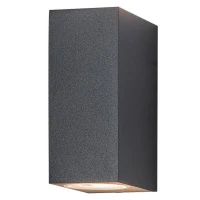 Outdoor Rectangular Up/Down Wall Light GU10 Max 15W IP54 Graphite - Image 1