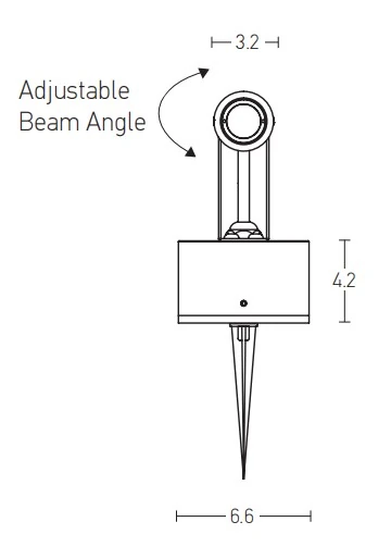 LED Garden Spike Light, 2.1W 2700K, Adjustable, Sandy Black