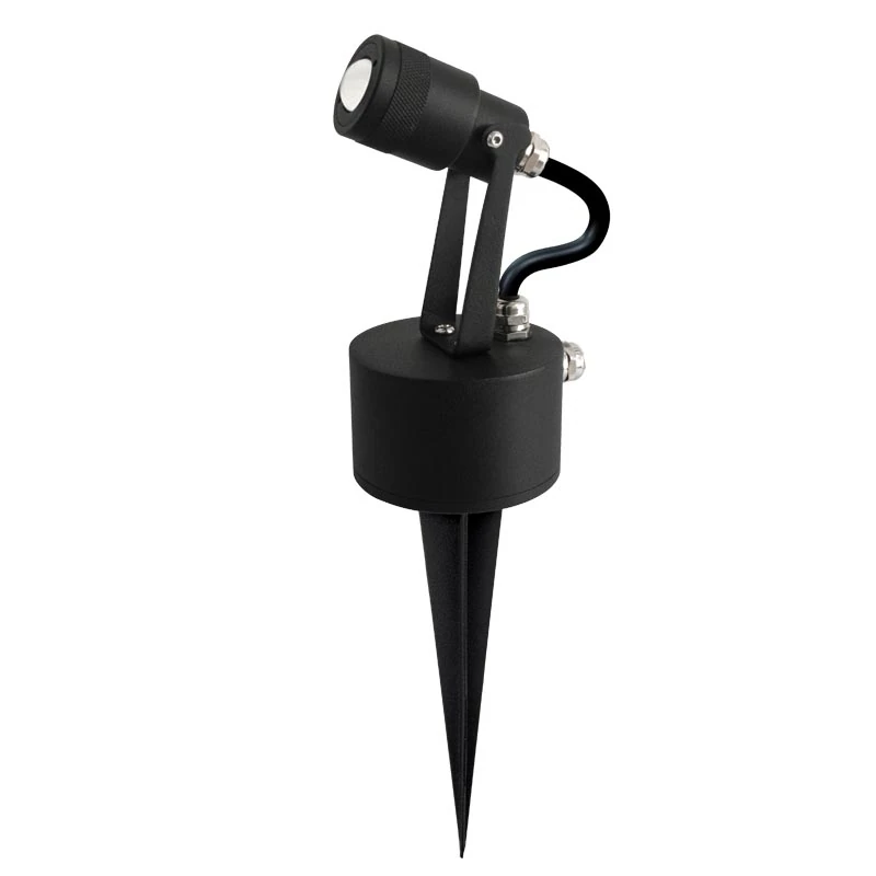 LED Garden Spike Light, 2.1W 2700K, Adjustable, Sandy Black